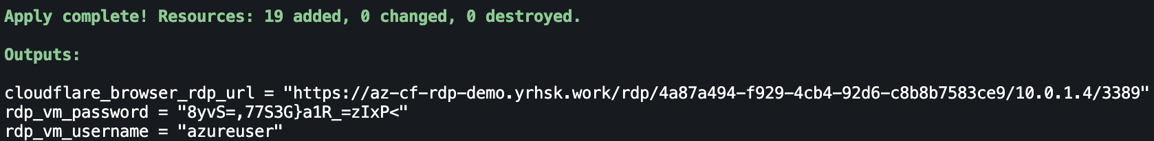 Terraform output